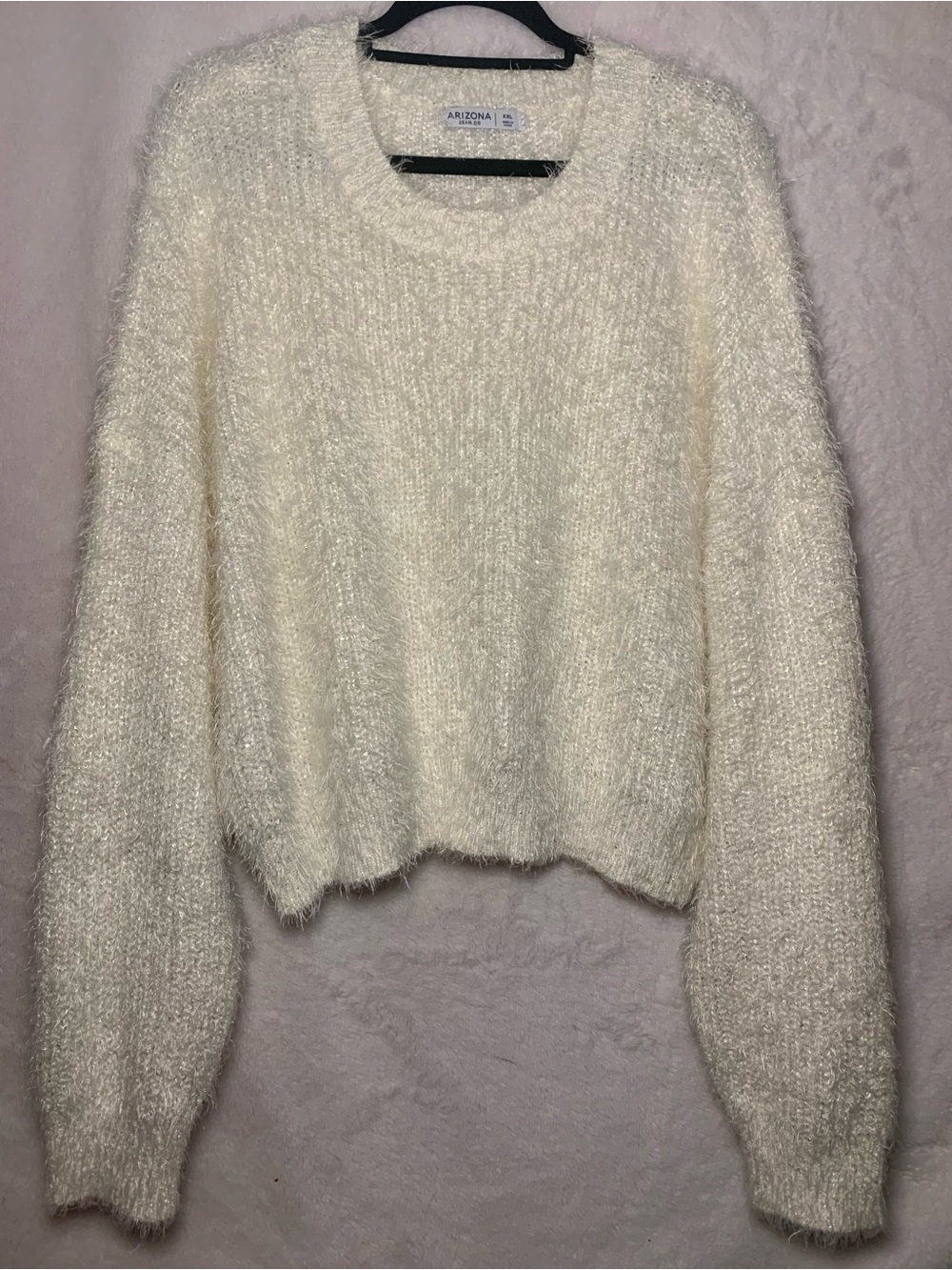 Arizona Jean Company Cream Bouclé Crewneck Sweater